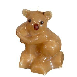 Vintage Koala Bear 8" Wax Candle NOS Never Lit Branch 1970s Imperfections Decor